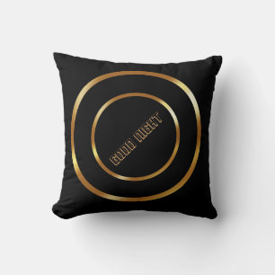 Custom Good night circle image and Text Throw Pillow