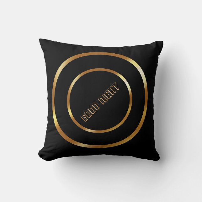 Custom Good night circle image  and Text Throw  Pillow (Front)