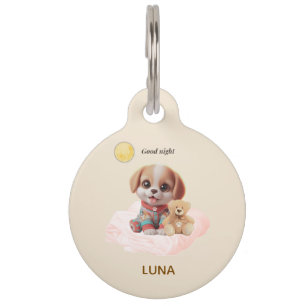 Custom Good Night Puppy Pet Tag