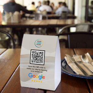 Custom Google Review QR Code Acrylic Table Sign