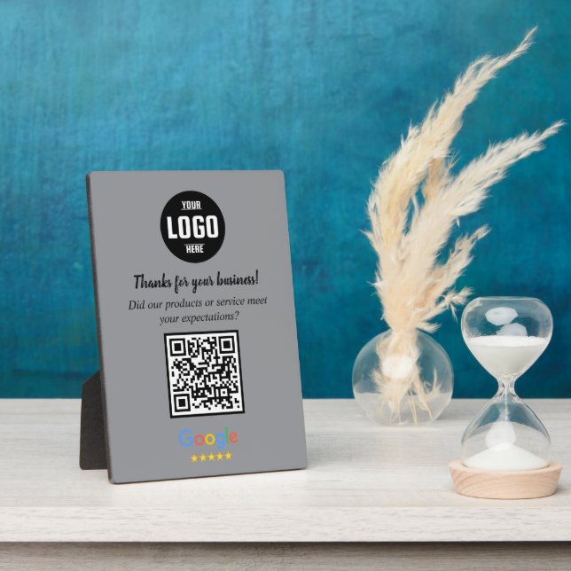 Custom Google Review QR Code Business Plaque (Side)