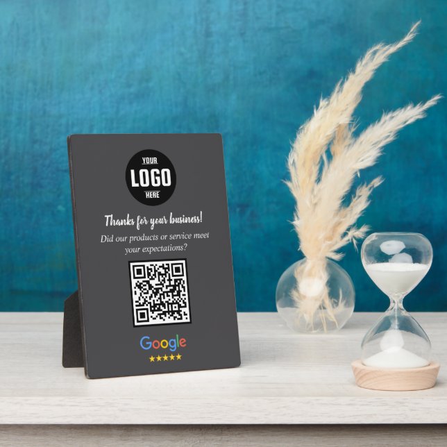 Custom Google Review QR Code Business Plaque (Side)