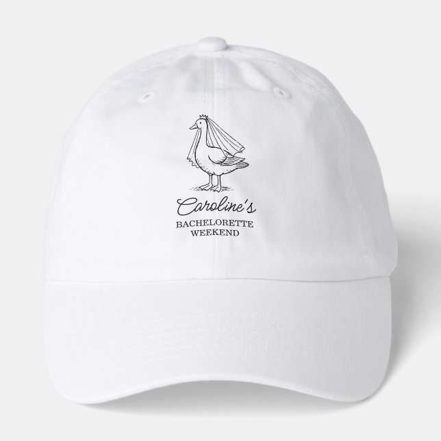 Custom Goose Doodle Weekend Bachelorette Favor Hat (Front)