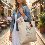 Custom Goose Doodle Weekend Bachelorette Favor Tote Bag<br><div class="desc">This personalized bachelorette weekend tote features a charming hand-drawn bride goose illustration paired with clean, elegant typography. The playful design feels relaxed and personal, making it ideal for group trips, welcome gifts, and carrying essentials throughout the celebration. Designed to coordinate with matching invitations and party details, this tote adds a...</div>