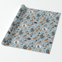 Custom Goth Blue Baby Carriage Halloween Wrapping Paper