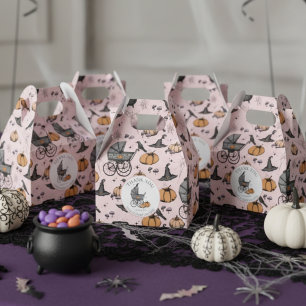Custom Goth Pink Baby Carriage Halloween Favor Boxes