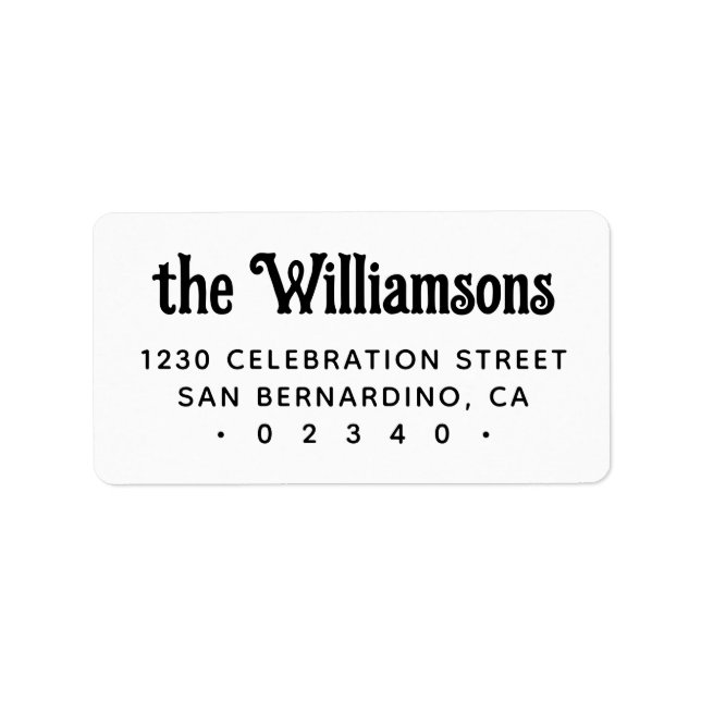 Custom Gothic Retro Typography Family Name Label (Front)