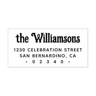 Custom Gothic Retro Typography Family Name Rubber Stamp