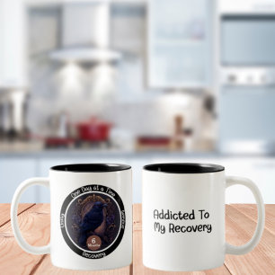 Custom Gothic  Sobriety Milestone Gift Two-Tone Coffee Mug