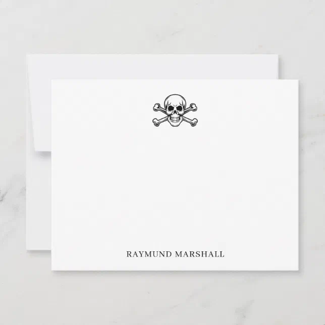 Custom Gothic Stationery Skull & Crossbones Note Card | Zazzle