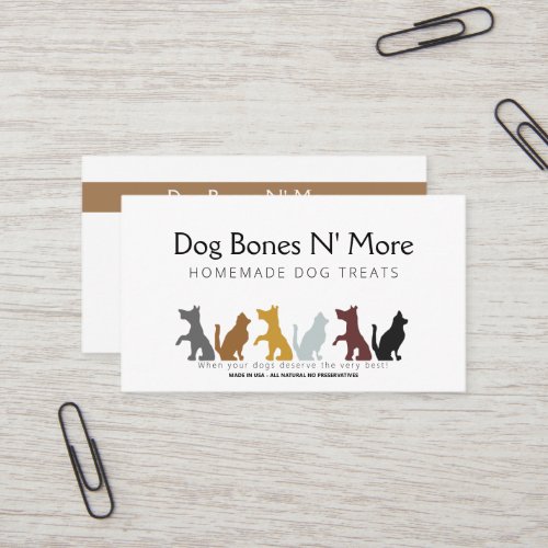 Custom Gourmet Dog Treats Bakery Business Card