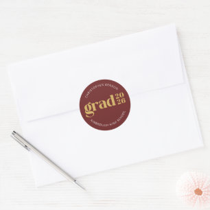 Custom Grad 2026 Red Gold Graduation Seals