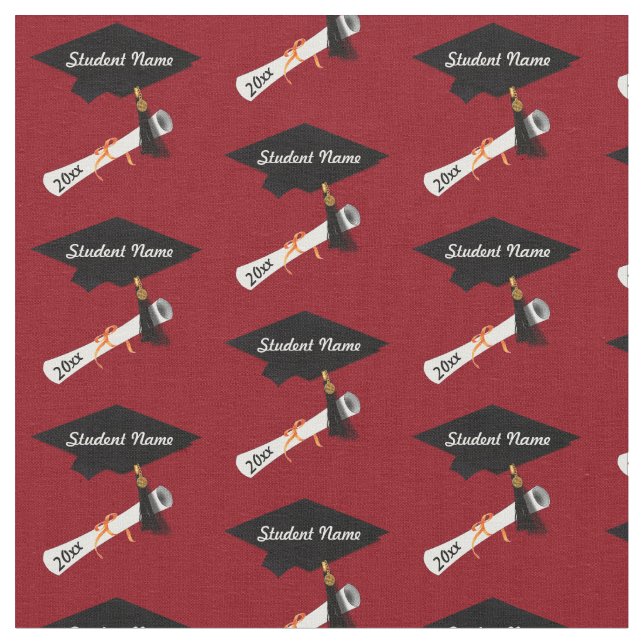 Custom Grad Cap and Diploma Fabric (Close Up)