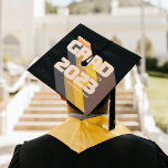 Custom Grad Cap Topper | Retro 3D Font<br><div class="desc">You've earned it - show it off!! This personalized grad cap topper can be edited with your name,  school with a retro style color font. Leave a lasting impression with this stunning personalized design.</div>