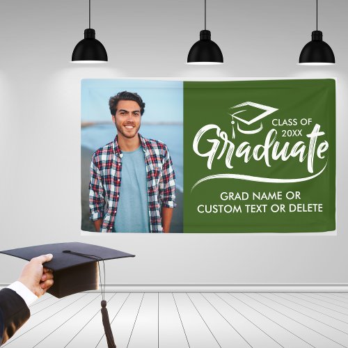 Custom Grad Photo School Colors Modern Graduation Banner