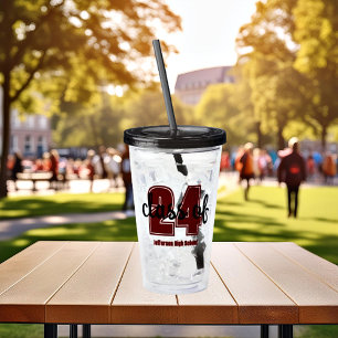 Custom grad year and school name acrylic tumbler