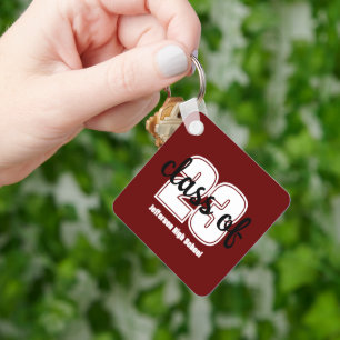 Custom grad year and school name keychain