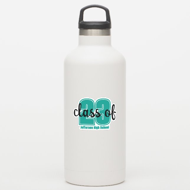 Custom Grad Year and school  Sticker (Waterbottle)