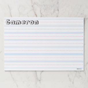 Custom Grade school Blue Red lined practice Blank Paper Pad