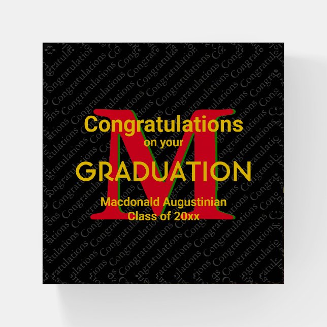 Custom Graduate CONGRATULATIONS Graduation Paperweight (Front)