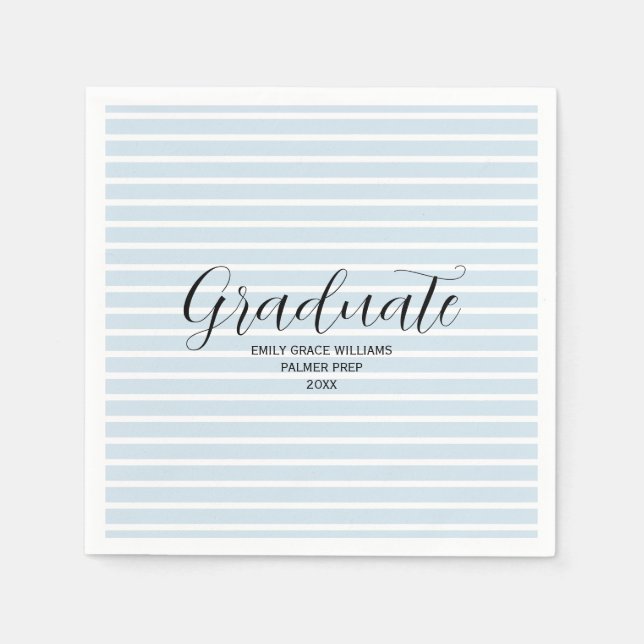 Custom Graduate Nautical Stripe Napkins (Front)