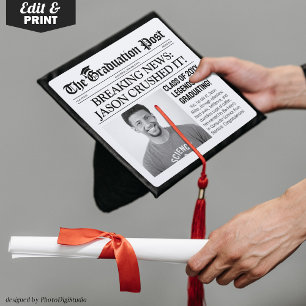 Custom Graduate Newspaper Graduation Tassel Topper