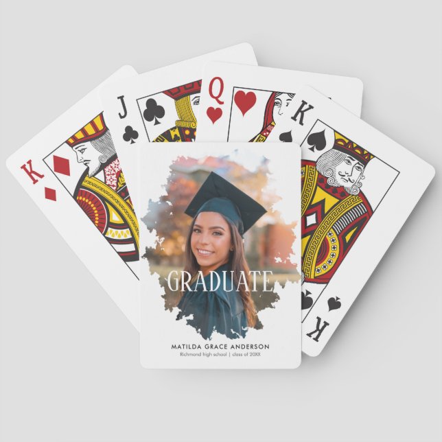 Custom Graduate Photo Frame Poker Cards (Back)
