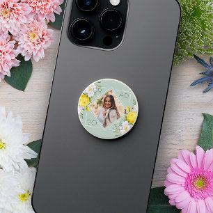Custom Graduate Photo Keepsake Floral PopSocket