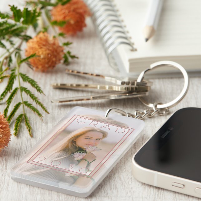 Custom Graduate Photo Keepsake Keychain (Front Right)