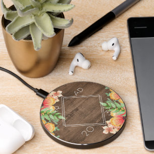Custom Graduate Photo Keepsake Wildflowers Floral Wireless Charger