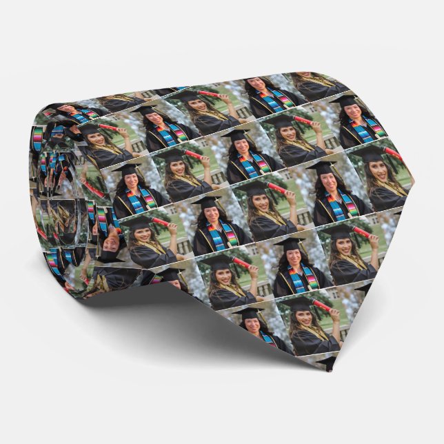 Custom Graduate Photo Neck Tie (Rolled)