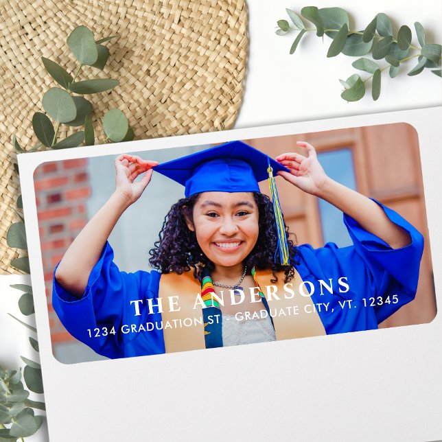 Custom Graduate Photo Personalized Return Address  Label (Creator Uploaded)