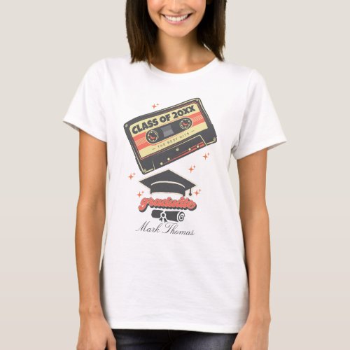 Custom graduate vintage cassette music groovy T_Shirt