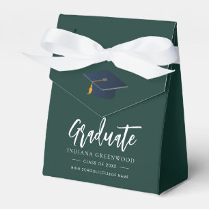 Custom Graduation 2026 Grad Party Green Favor Boxes
