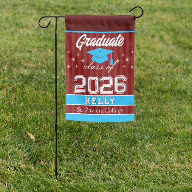 Custom Graduation 2026 Name School Gift Garden Flag (In SItu)