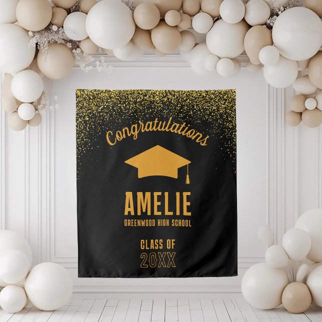 Custom Graduation 2026 Personalized Grad Party Tapestry (Creator Uploaded)