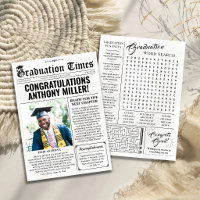 Custom Graduation Announcement Card Newspaper Card