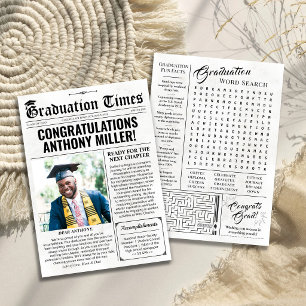 Custom Graduation Announcement Card Newspaper Card