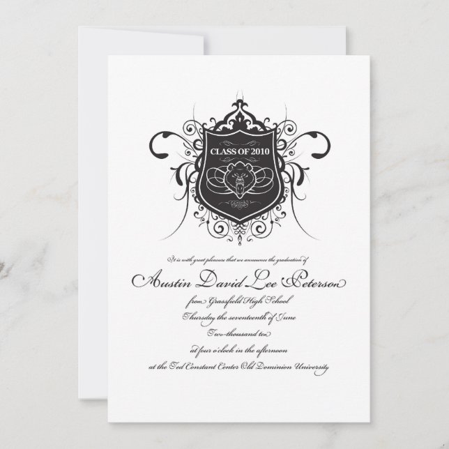 Custom Graduation Announcement for Austin P. (Front)