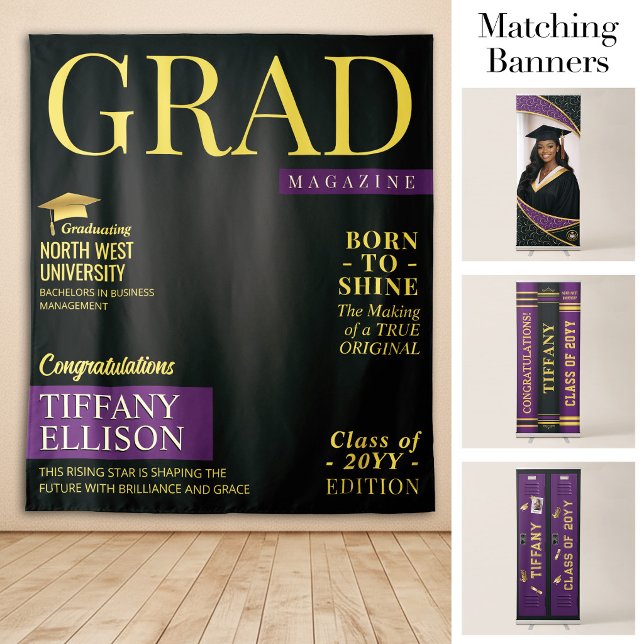 Custom Graduation Banner, Grad Magazine Cover Tapestry (Custom Graduation Banner, Grad Magazine Cover Tapestry)