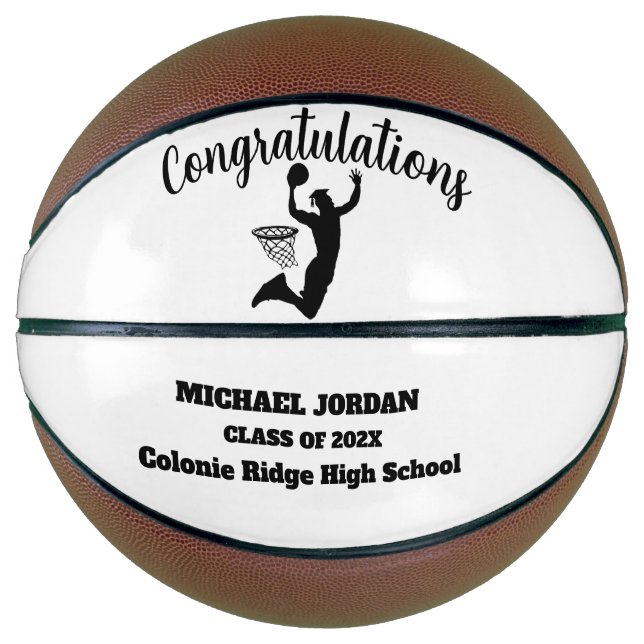 Custom Graduation Basketball - Personalized Gift (Front)