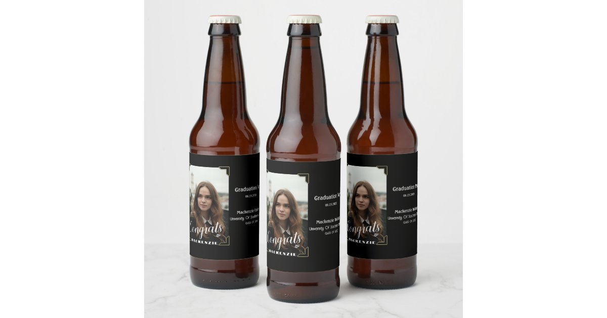 Custom Graduation Beer Label - Photo & Name! | Zazzle