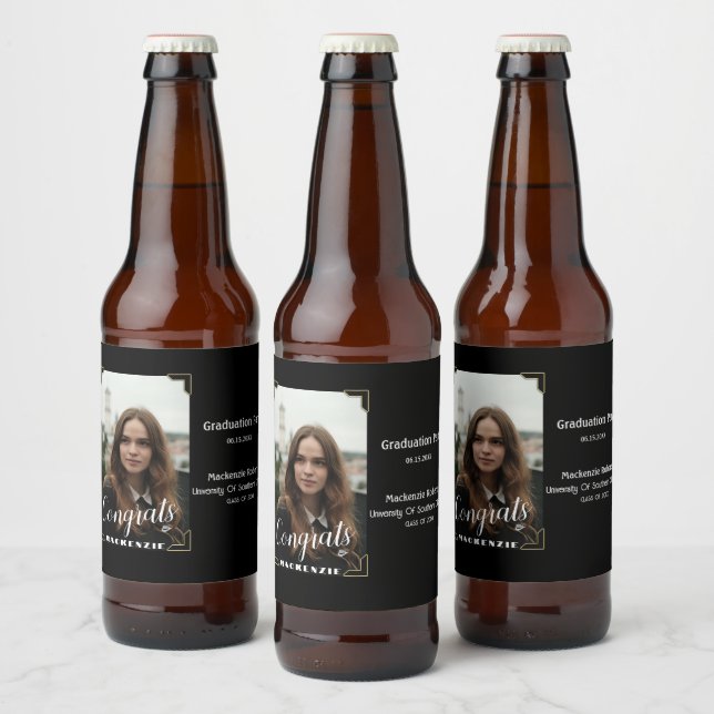 Custom Graduation Beer Label - Photo & Name! (Bottles)