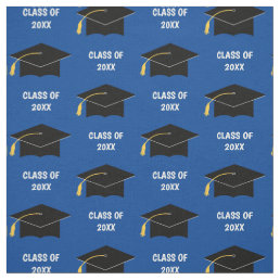 Custom Graduation Cap Class Year Blue Fabric