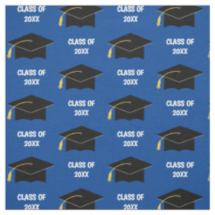 Custom Graduation Cap Class Year Blue Fabric