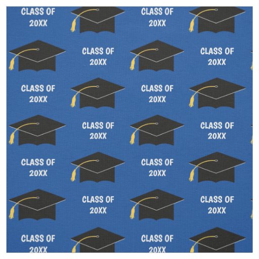 Custom Graduation Cap Class Year Blue Fabric