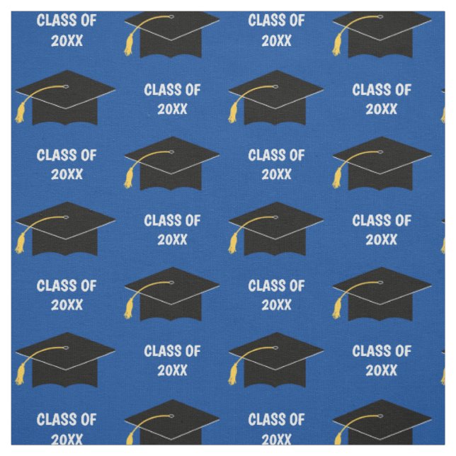 Custom Graduation Cap Class Year Blue Fabric (Swatch)