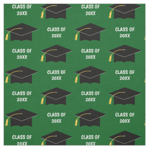 Custom Graduation Cap Class Year Green Fabric