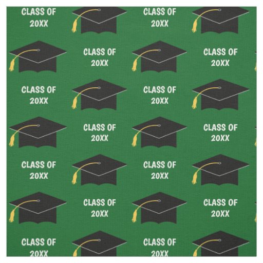 Custom Graduation Cap Class Year Green Fabric
