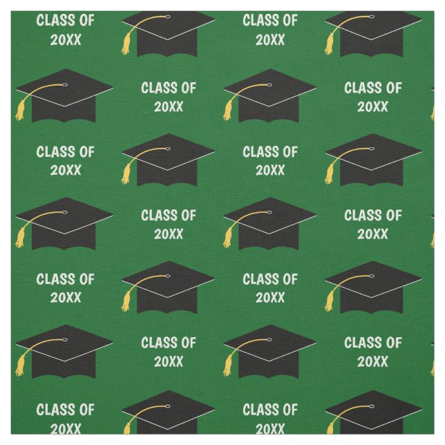 Custom Graduation Cap Class Year Green Fabric (Swatch)
